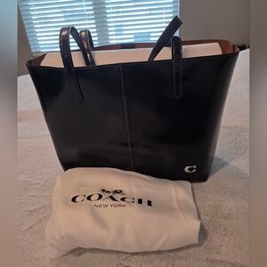 Coach Glossy Black Leather Tote
